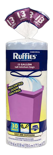 Ruffies Tall Kitchen Trash Bags 13 Gallon