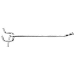 Pegboard Single Angle Hook, Galvanized Steel, 4-In.