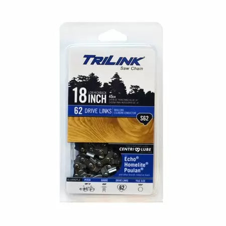 Trilink Saw Chain 18-inch Chainsaw Chain 3/8 LP Semi-Chisel .050 Gauge 62 Drive Links