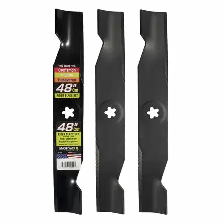 MaxPower (3) Blade Set for 48 Cut Poulan Husqvarna Craftsman Replaces