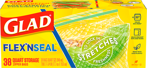 Glad FLEX'N SEAL™ Food Storage Quart Bags