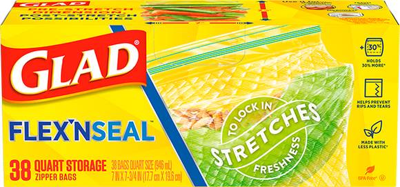 Glad FLEX'N SEAL™ Food Storage Quart Bags