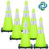 Mr. Chain 28 Safety Green Traffic Cones with Reflective Collars