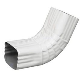 Gutter Front Elbow, Style A, 75 Degree, White Aluminum , 2 x 3-In.