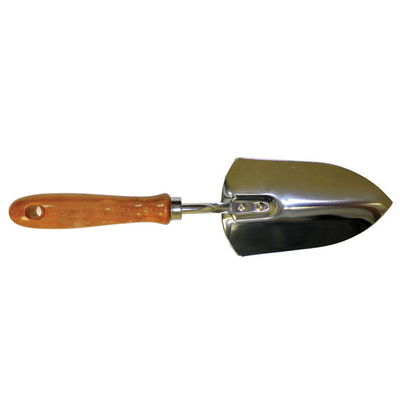 Seymour Midwest Hand Trowel, Chrome Plated Head, Wood Handle