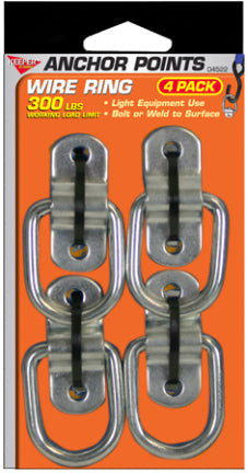 D RING 1 1/2 IN W BRACKET 300 LB WLL 4PK