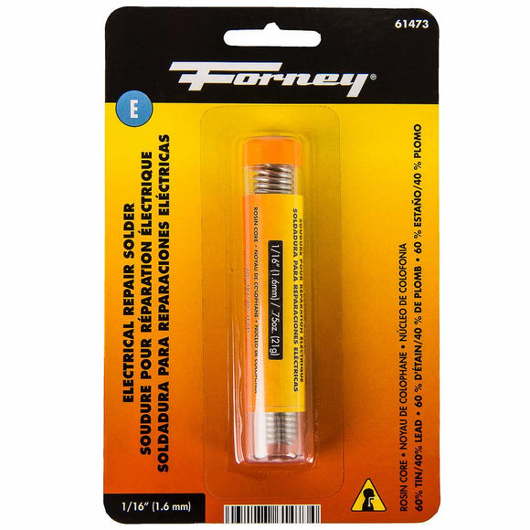 Forney Solder, Electrical Repair, Rosin Core, 1/16