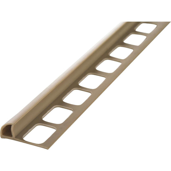 M D Building Products 3/8 In. x 8 Ft. Beige PVC Bullnose Tile Edging