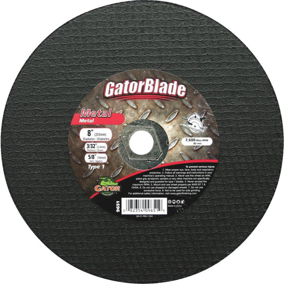 Gator Blade Type 1 8 In. x 3/32 In. x 5/8 In. Metal Cut-Off Wheel