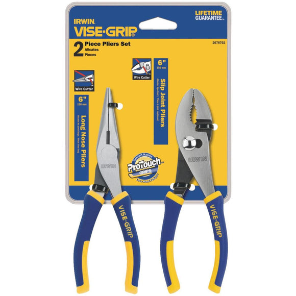 Irwin Vise-Grip ProPlier 6 In. Slip Joint and 6 In. Long Nose Plier Set (2-Piece)