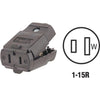 Leviton 15A 125V 2-Wire 2-Pole Hinged Cord Connector, Brown