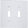 Leviton 2-Gang Plastic Toggle Switch Wall Plate, White