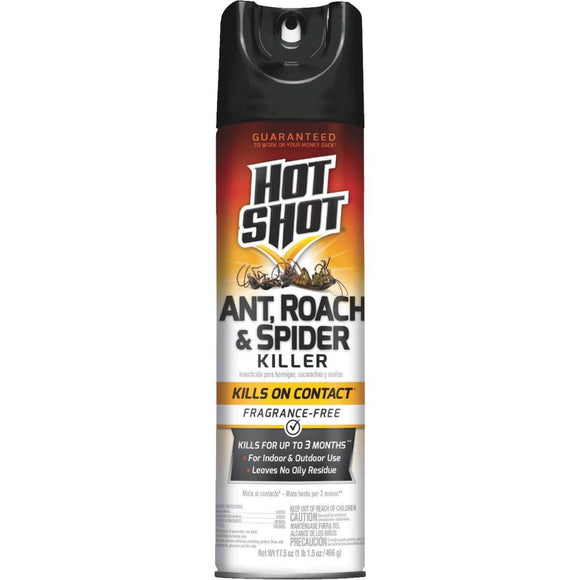 Hot Shot 17.5 Oz. Fragrance-Free Aerosol Spray Ant, Roach, & Spider Killer