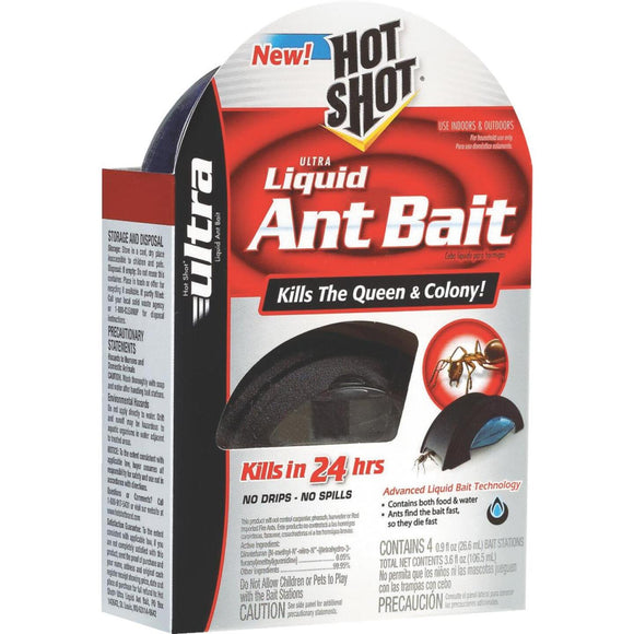 Hot Shot Ultra 3.6 Oz. Liquid Ant Bait Station (4-Pack)