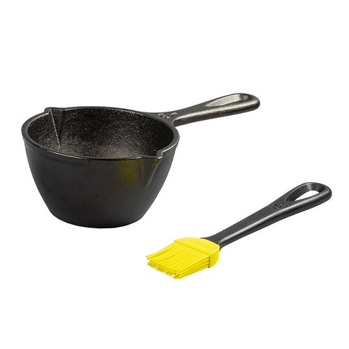 Lodge Cast Iron Melting Pot and Silicone Brush 15.2 oz.