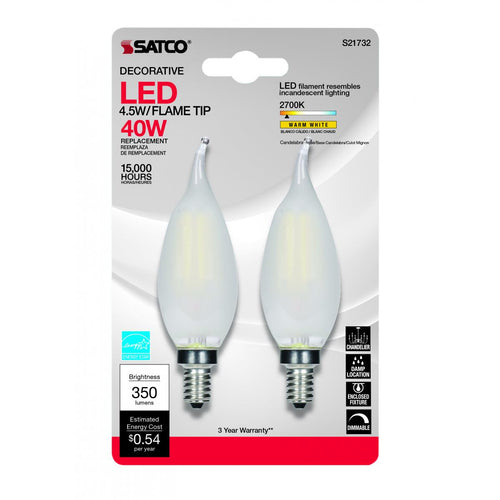 Satco S21732 4.5W CFF/LED/27K/FR/120V/2CD