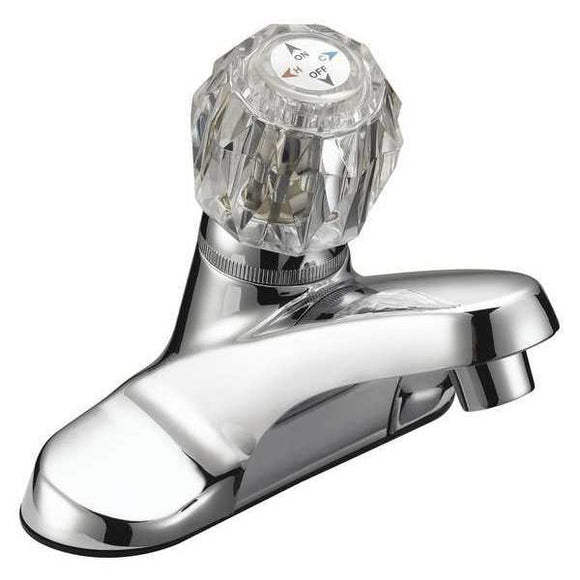 B & K Industries LAVATORY FAUCET Single Acrylic Handle with Pop-Up