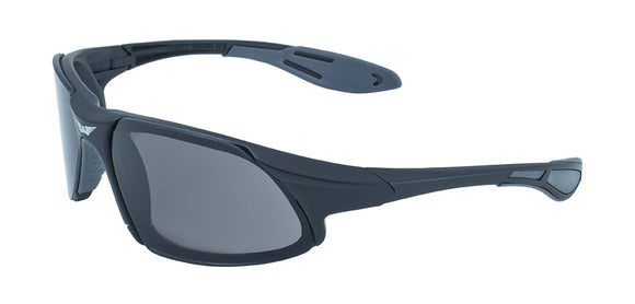 Global Vision C8SM Code-8 CF Safety Glasses with Smoke Lenses and Black Frame